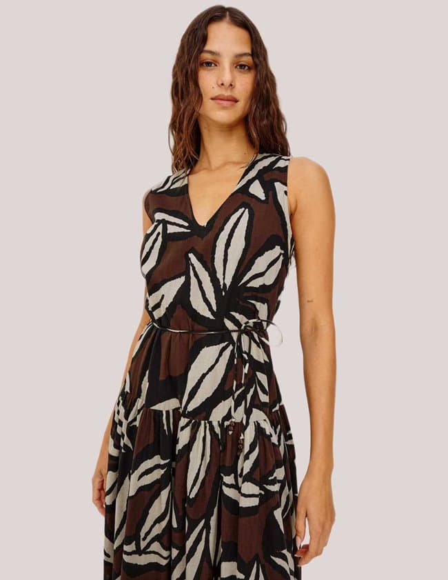 Rails maeve dress - cocoa floral back