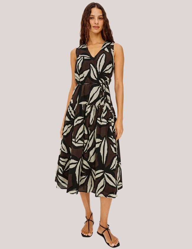 Rails maeve dress - cocoa floral detail