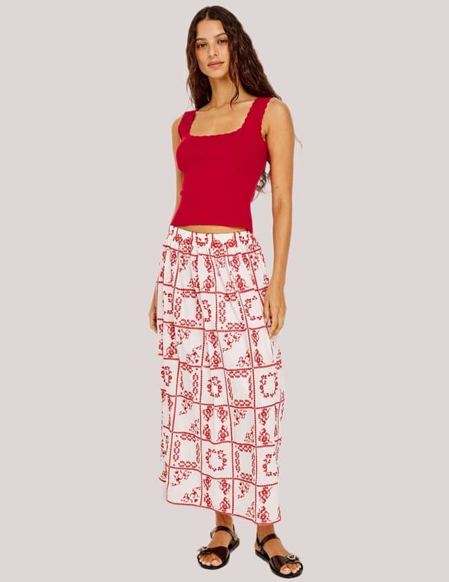 Rails dax skirt - red handkerchief