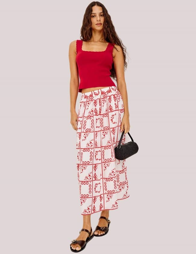 Rails dax skirt - red handkerchief model