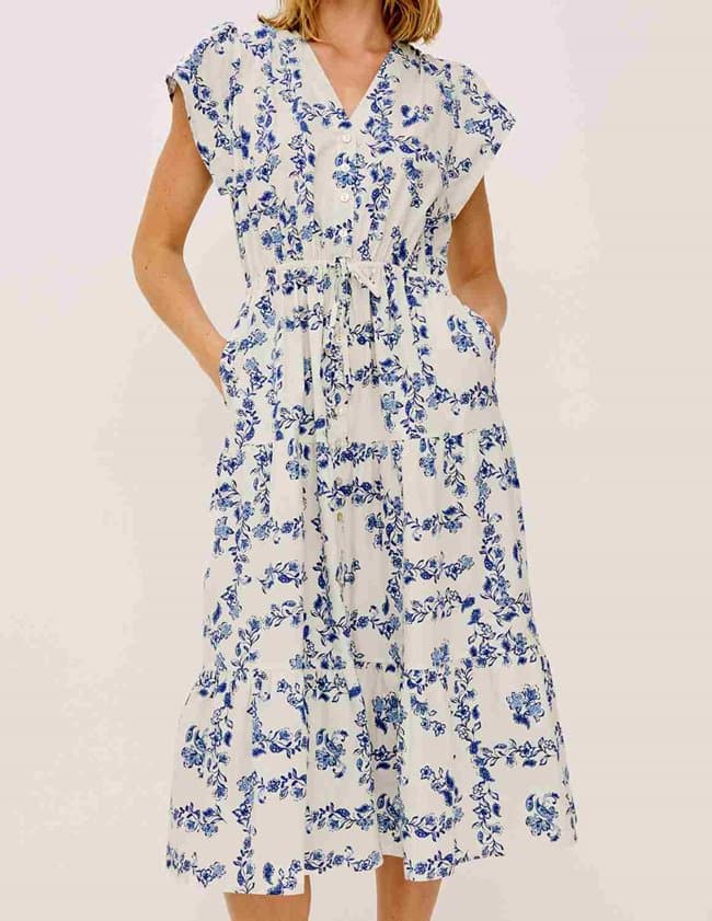 Rails roza dress - ceramic floral detail