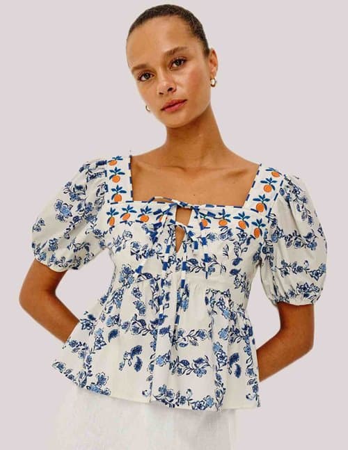 Rails presley top - ceramic floral