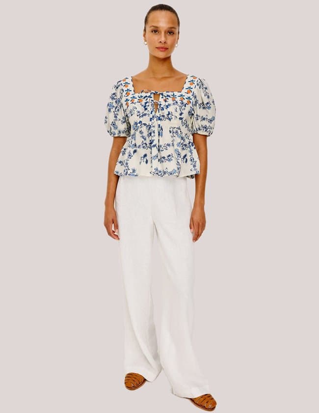 Rails presley top - ceramic floral back