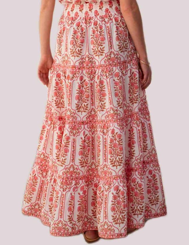 Pink City Prints rah rah skirt - desert blush model