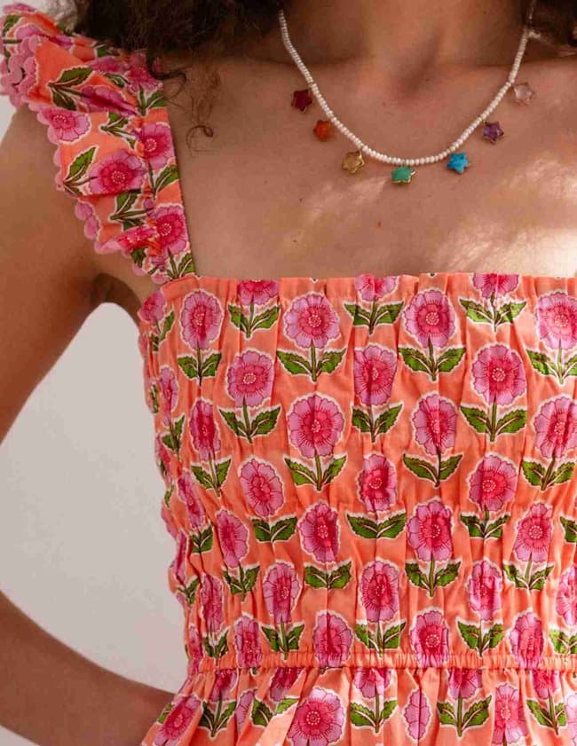 Pink City Prints jessica top - peach side