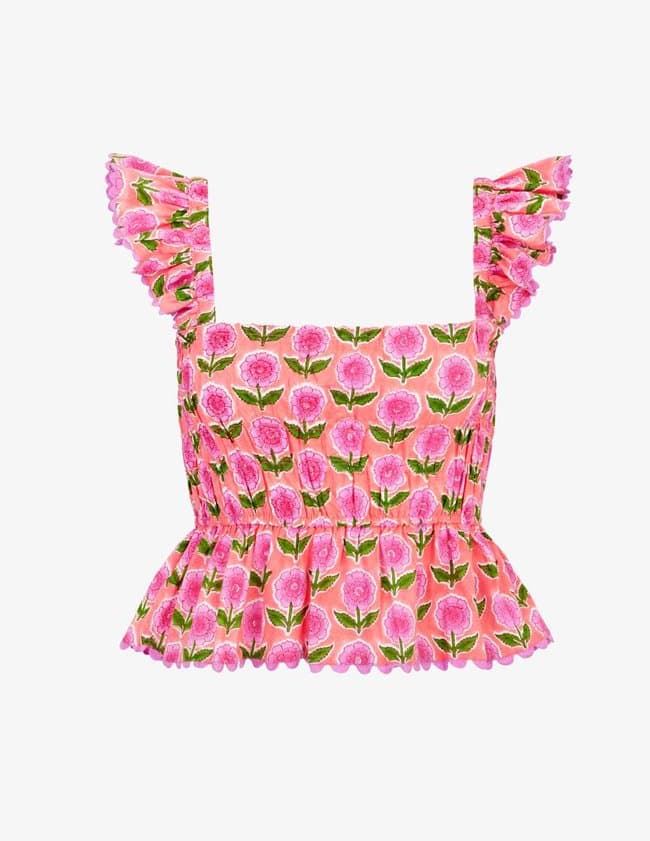 Pink City Prints jessica top - peach back