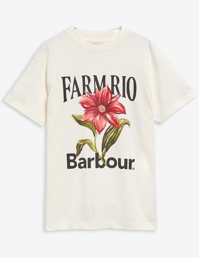 Barbour wildflower tee - cream back