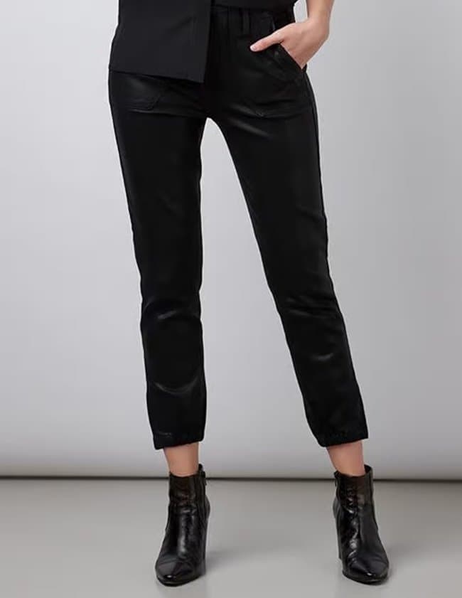 Paige Jeans mayslie joggers - black fog luxe coating