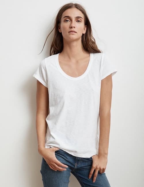 Velvet by Graham and Spencer katie03 city slub tee - white