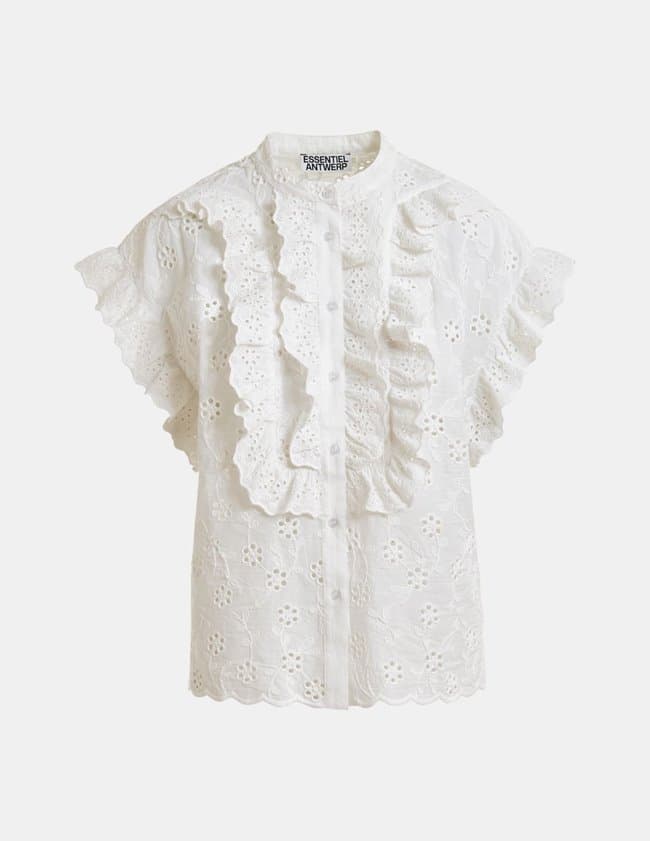 Essentiel Antwerp jellaba blouse - white back