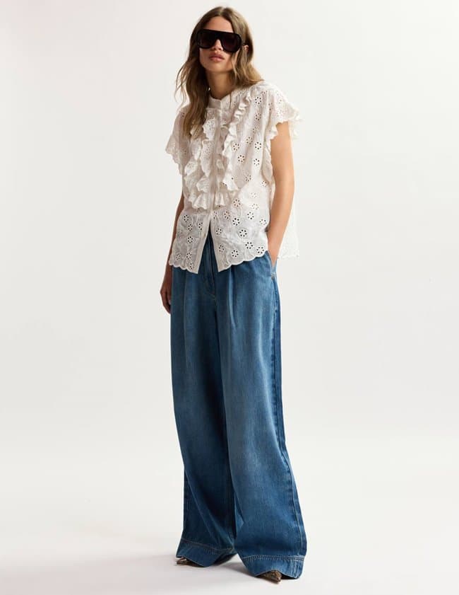 Essentiel Antwerp jellaba blouse - white side
