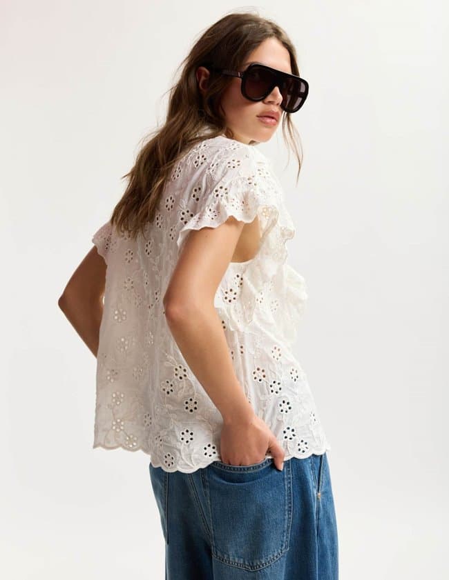 Essentiel Antwerp jellaba blouse - white model