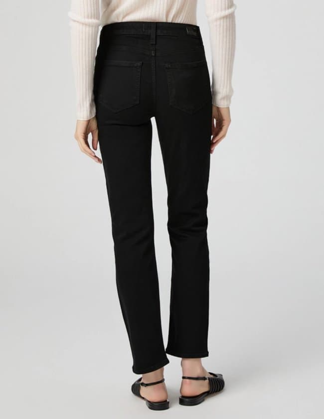 Paige Jeans cindy straight ankle jeans - black shadow side