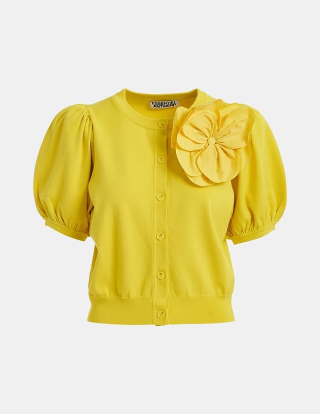 Essentiel Antwerp jumpo cardigan - yellow back