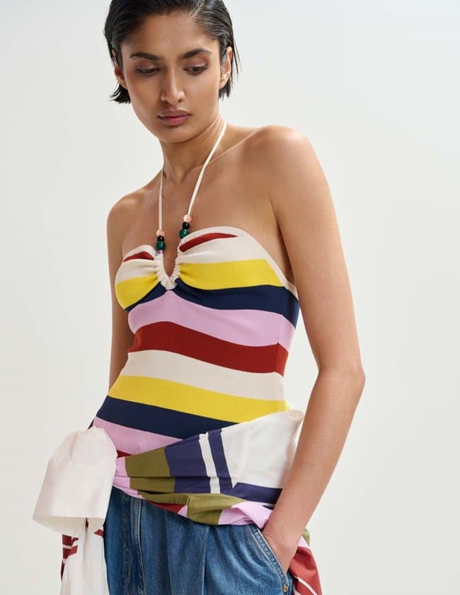Essentiel Antwerp jellie knit top - off - white model