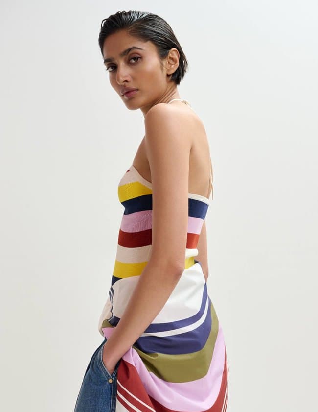 Essentiel Antwerp jellie knit top - off - white detail