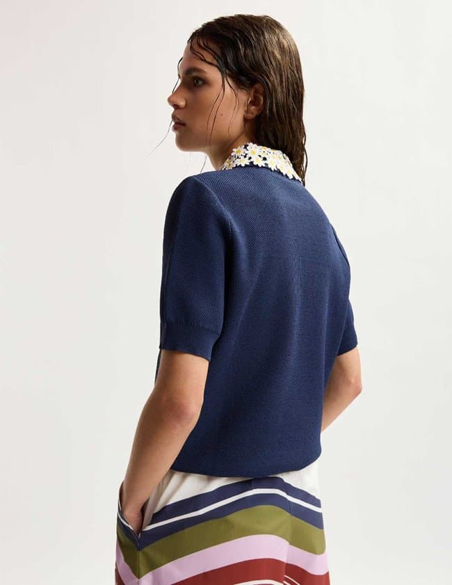 Essentiel Antwerp jember polo top - blue detail