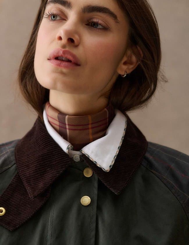 Barbour checked kirklees jacket - fern side