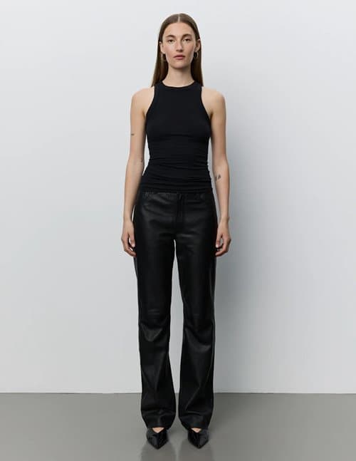 Sofie Schnoor gattisw leather trousers - black