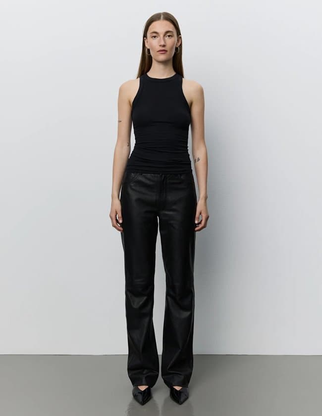 Sofie Schnoor gattisw leather trousers - black