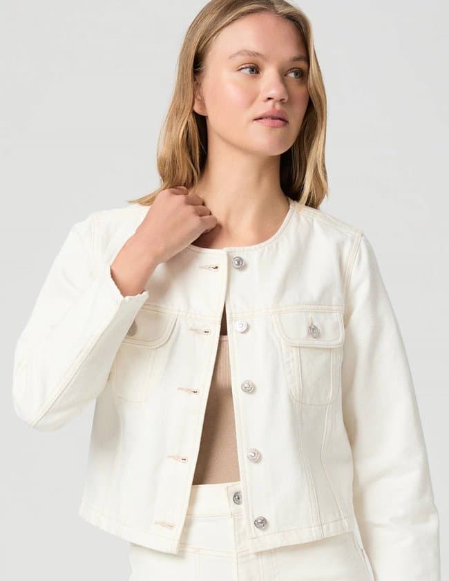 Paige Jeans dean jacket - ecru back
