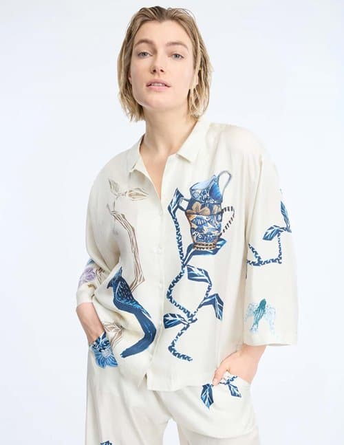 Munthe nancie top - print creme