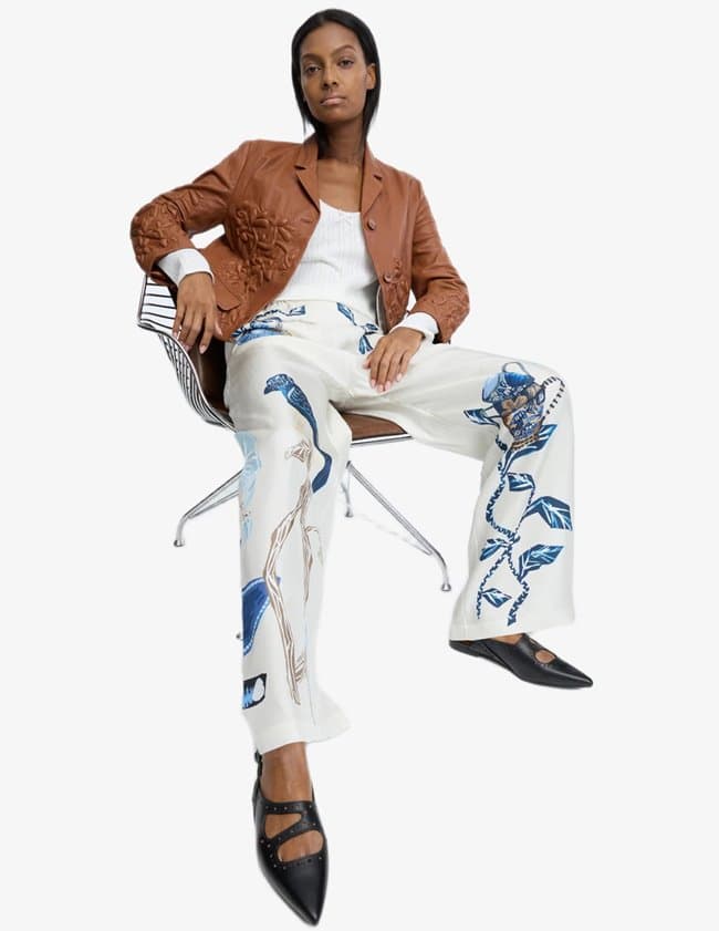 Munthe fabert trousers - print creme detail