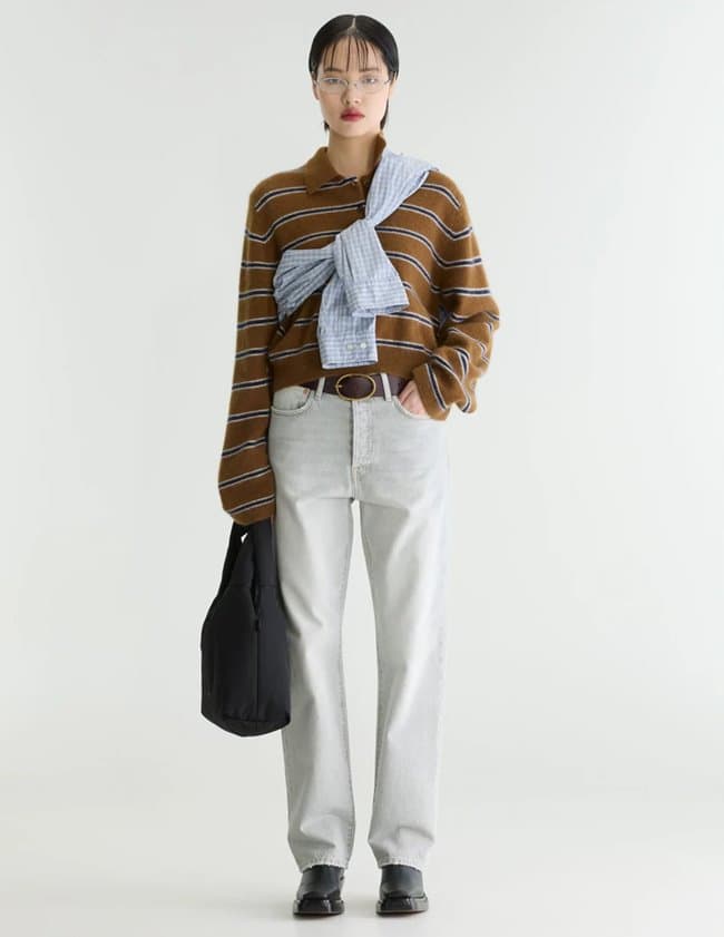 Bellerose dussyr jumper - brown stripe detail