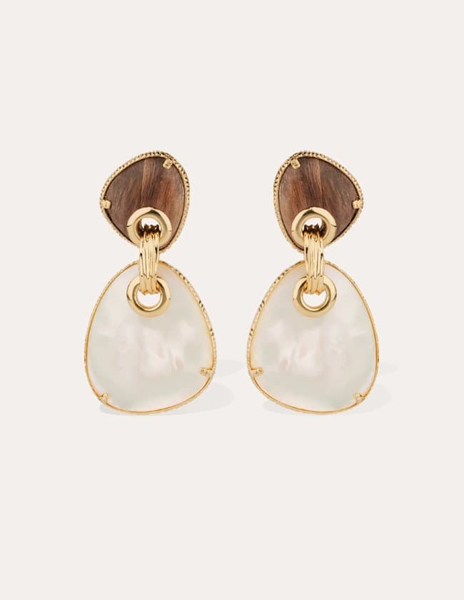 Gas Bijoux silia earrings large - mother of pearl