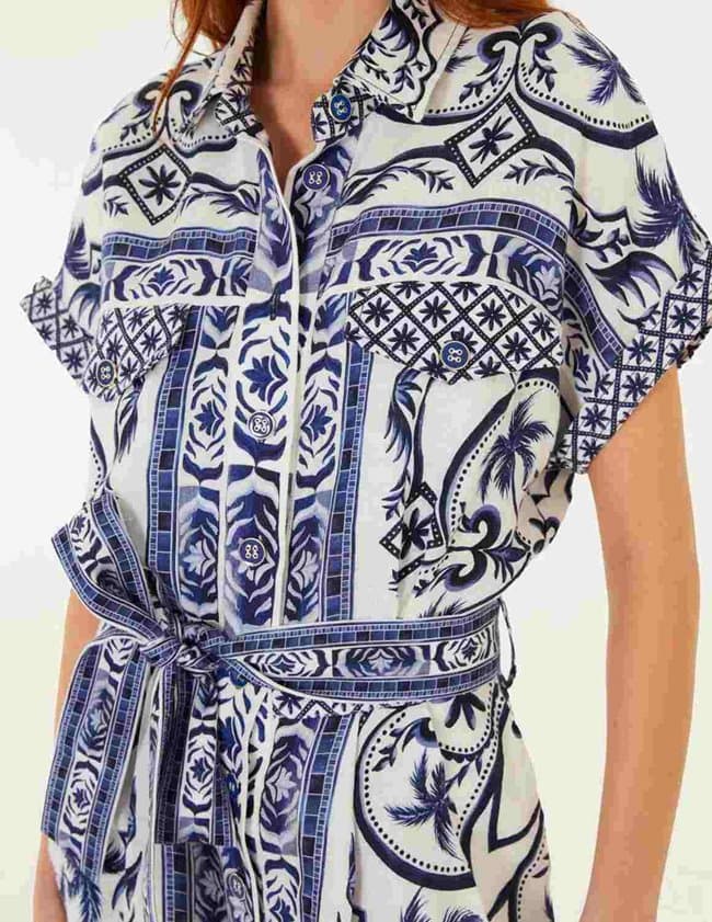 Farm Rio wonderful city romper - blue side