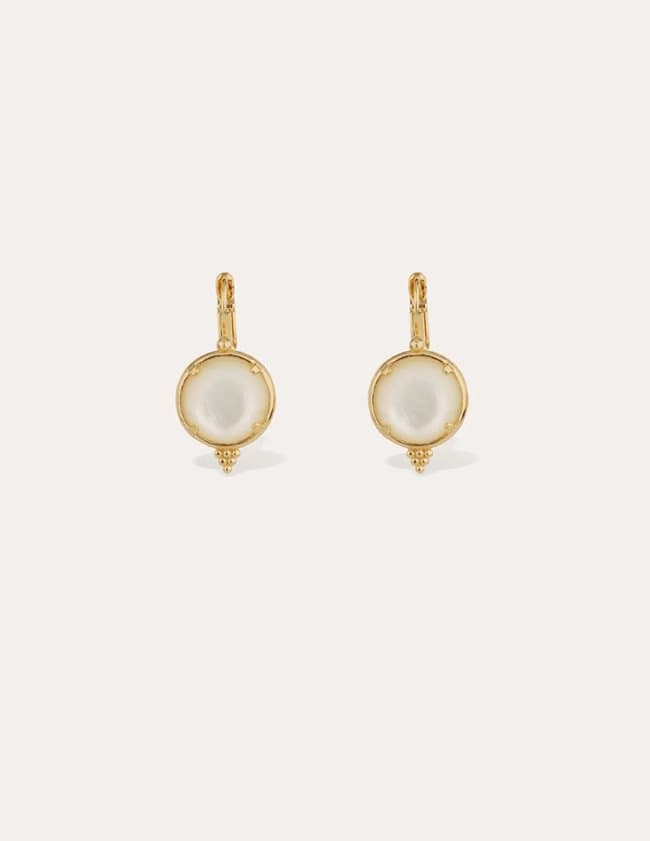 Gas Bijoux serti earrings - mother of pearl