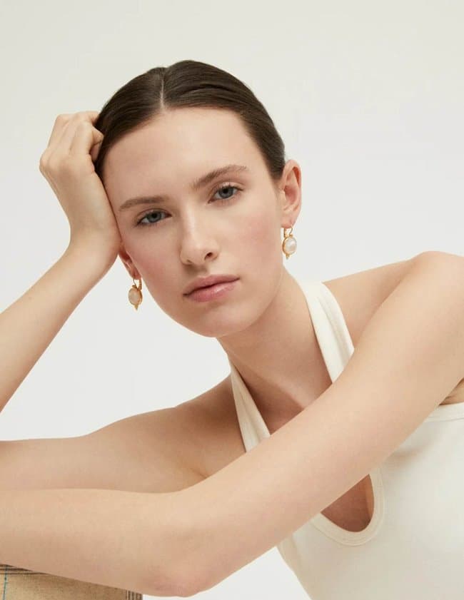 Gas Bijoux serti earrings - mother of pearl back