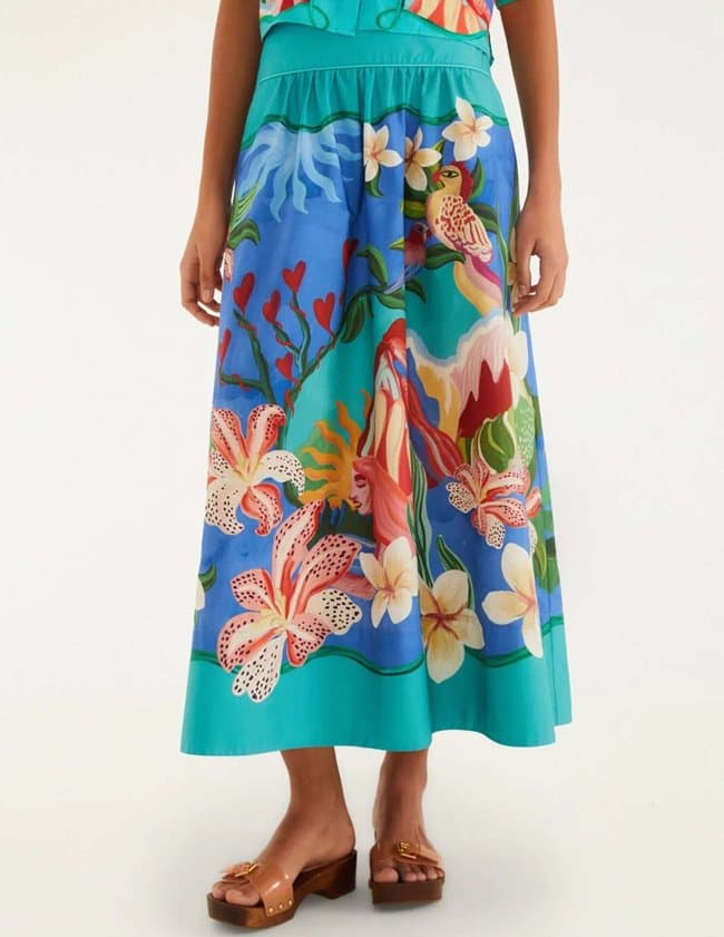 Farm Rio garden of life midi skirt - multi back