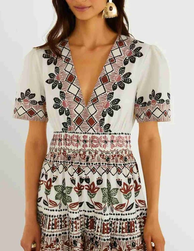 Farm Rio ainika organic cotton dress - white side