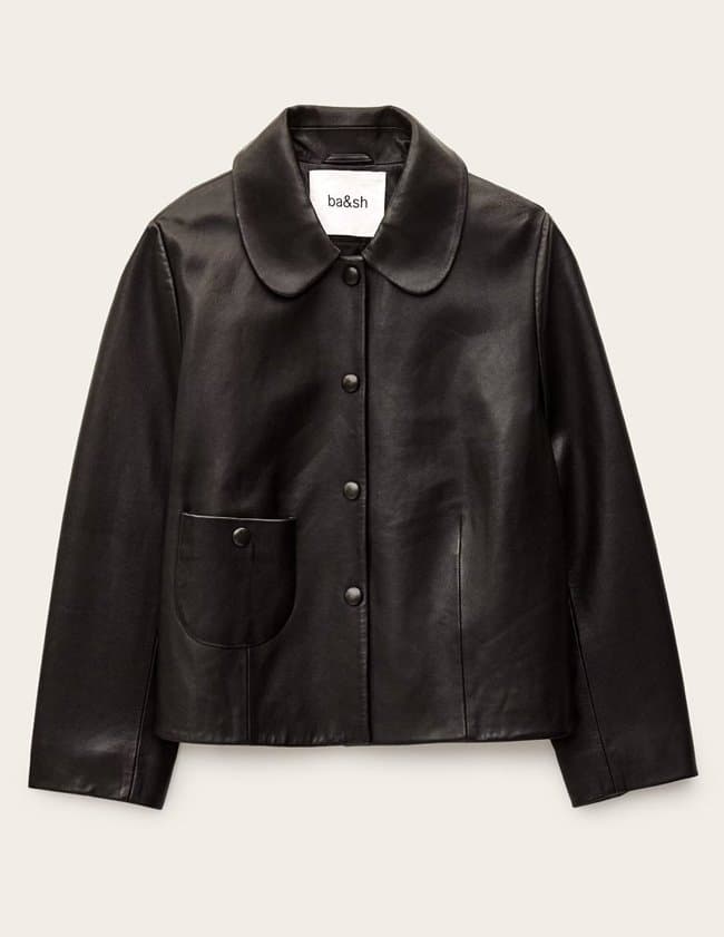 ba&sh mylos jacket - black back