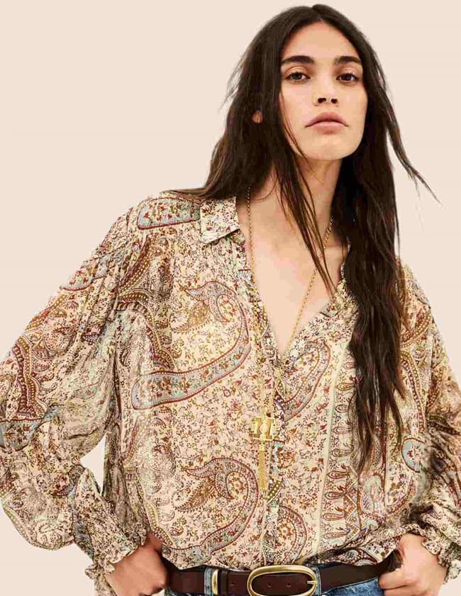 ba&sh cleo shirt - blue side