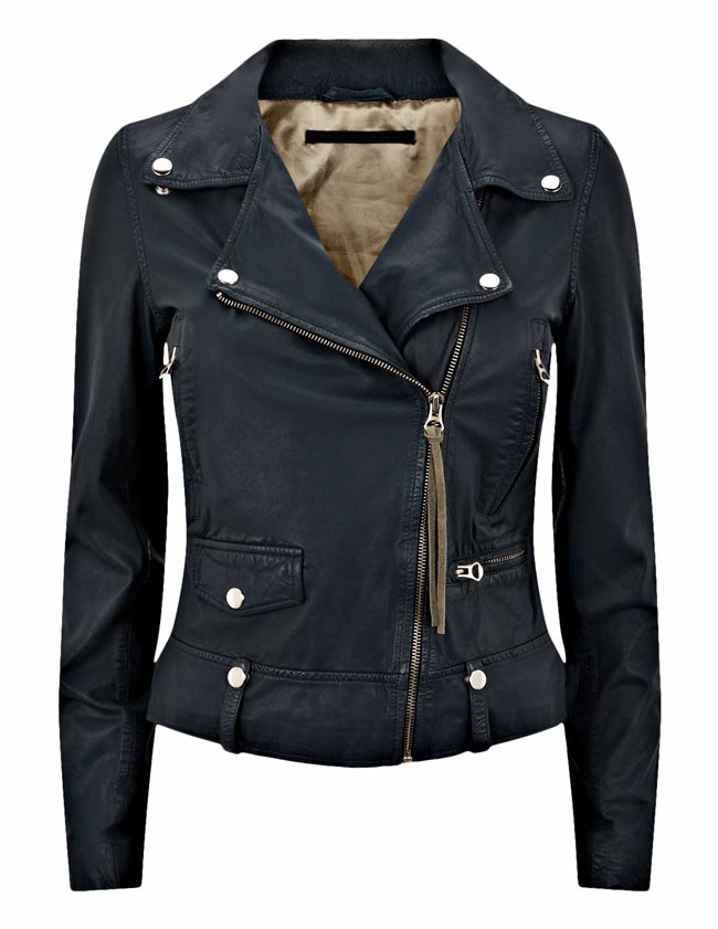 MDK seattle new thin leather jacket - blue night