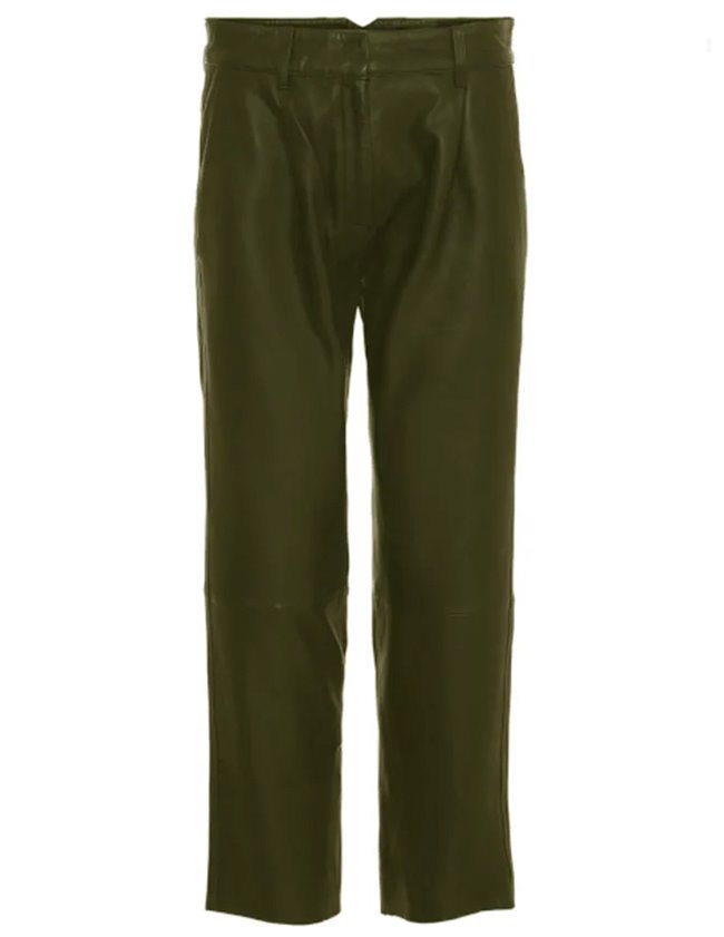 MDK iris leather trousers - dark green
