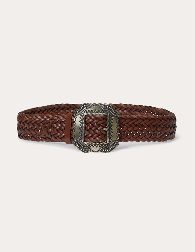ba&sh braid belt - maroon