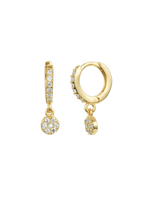 Une A Une bomrb mini hoop earrings - gold / white zircon