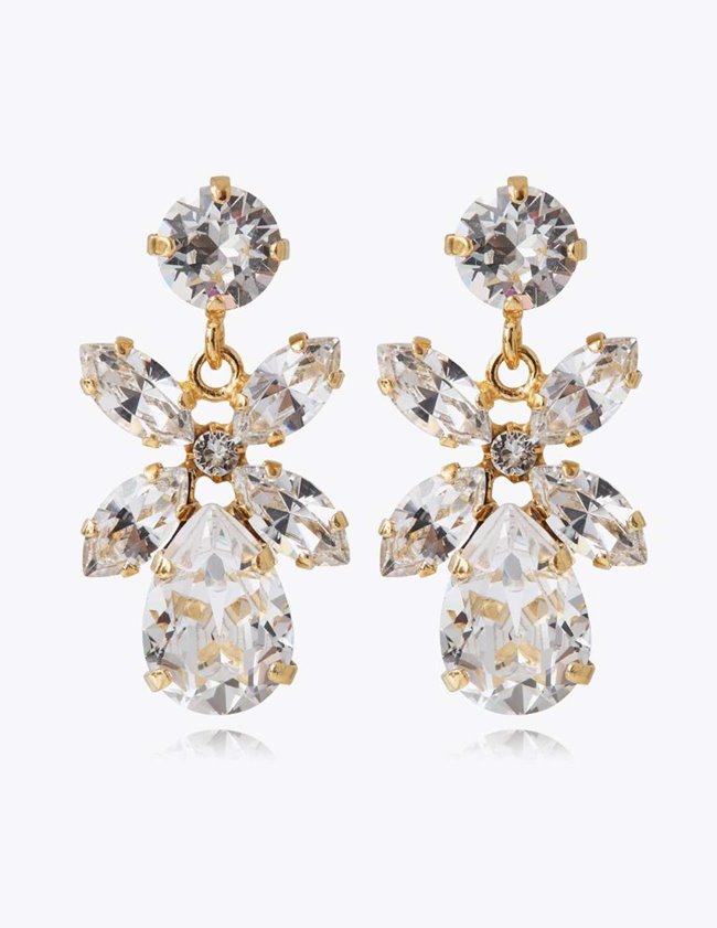 Caroline Svedbom mini dione earrings - gold crystal