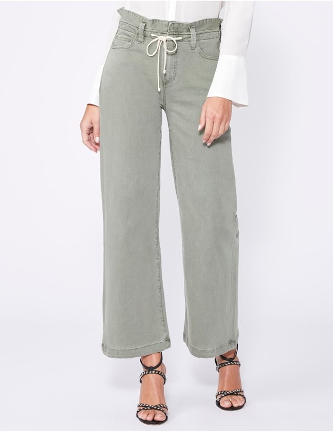 Paige Jeans carly waistband tie jean - green