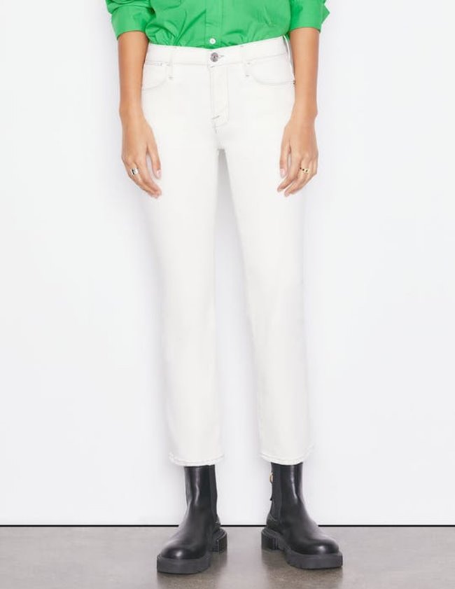 Frame Jeans le high straight jean - chalk white