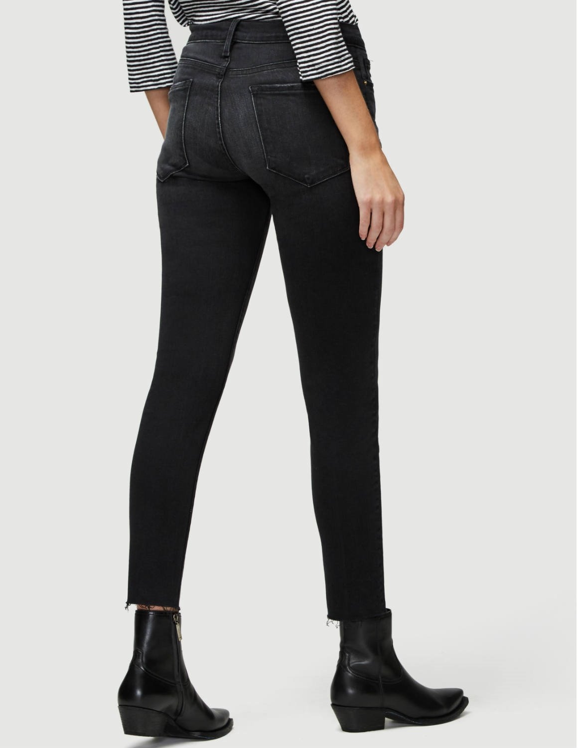 Frame le garcon crop raw edge jeans - jacqueline grey