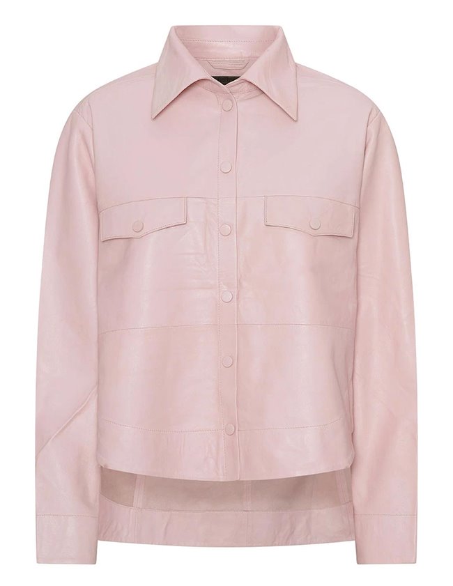MDK naomi leather shirt - peach blush