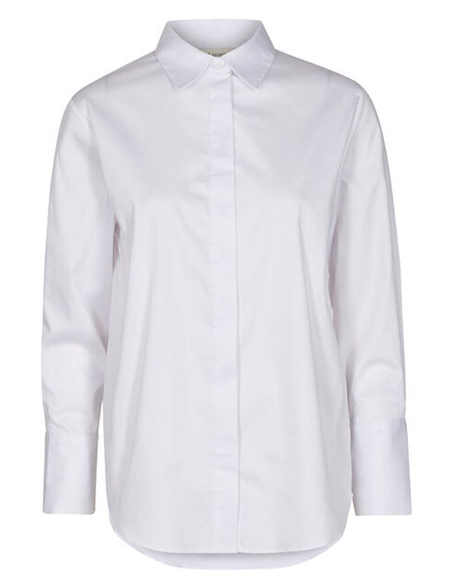 Levete Room isla solid 7 long sleeve shirt - white
