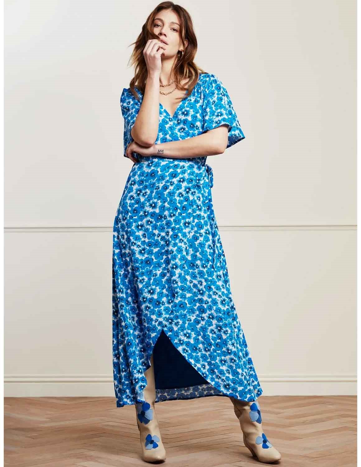 Fabienne Chapot Archana wrap dress - blue pansy