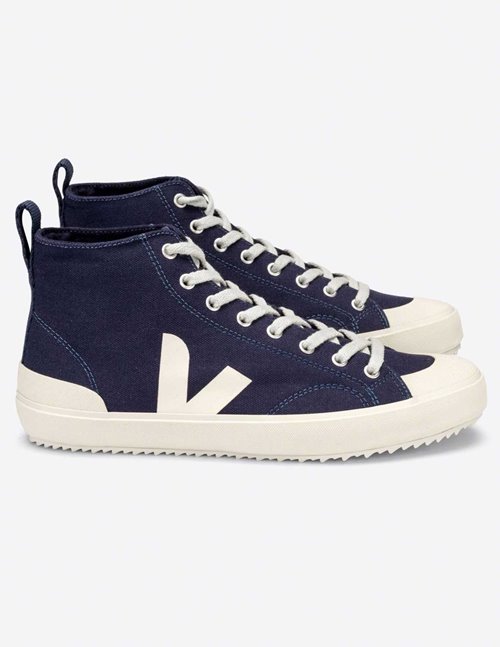 Veja Trainers Nova high-top canvas trainers - navy