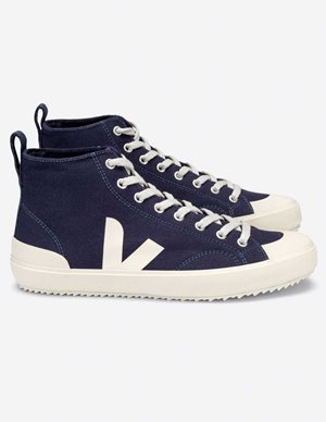 Veja Trainers nova high-top canvas trainers - navy