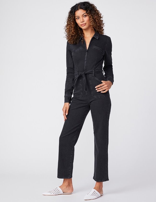 black utility jumpsuit